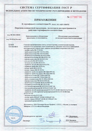 Сертификаты на металлочерепицу