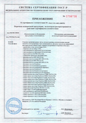 Сертификаты на металлочерепицу